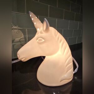 Ceramic Unicorn Lamp - White